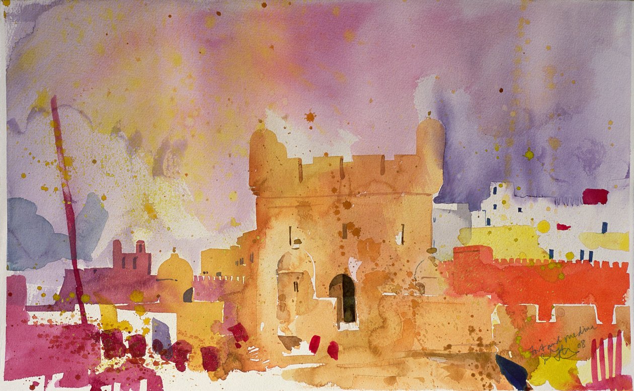 Fort i Medyna (akwarela na papierze) autorstwa Simon Fletcher