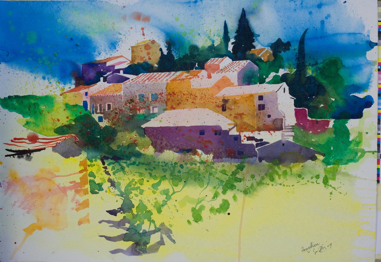 Fouzilhon, 2009 (akwarela) autorstwa Simon Fletcher