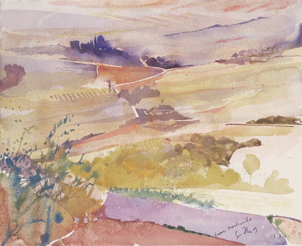 Z Monticello, Włochy, 2003 (akwarela) autorstwa Simon Fletcher