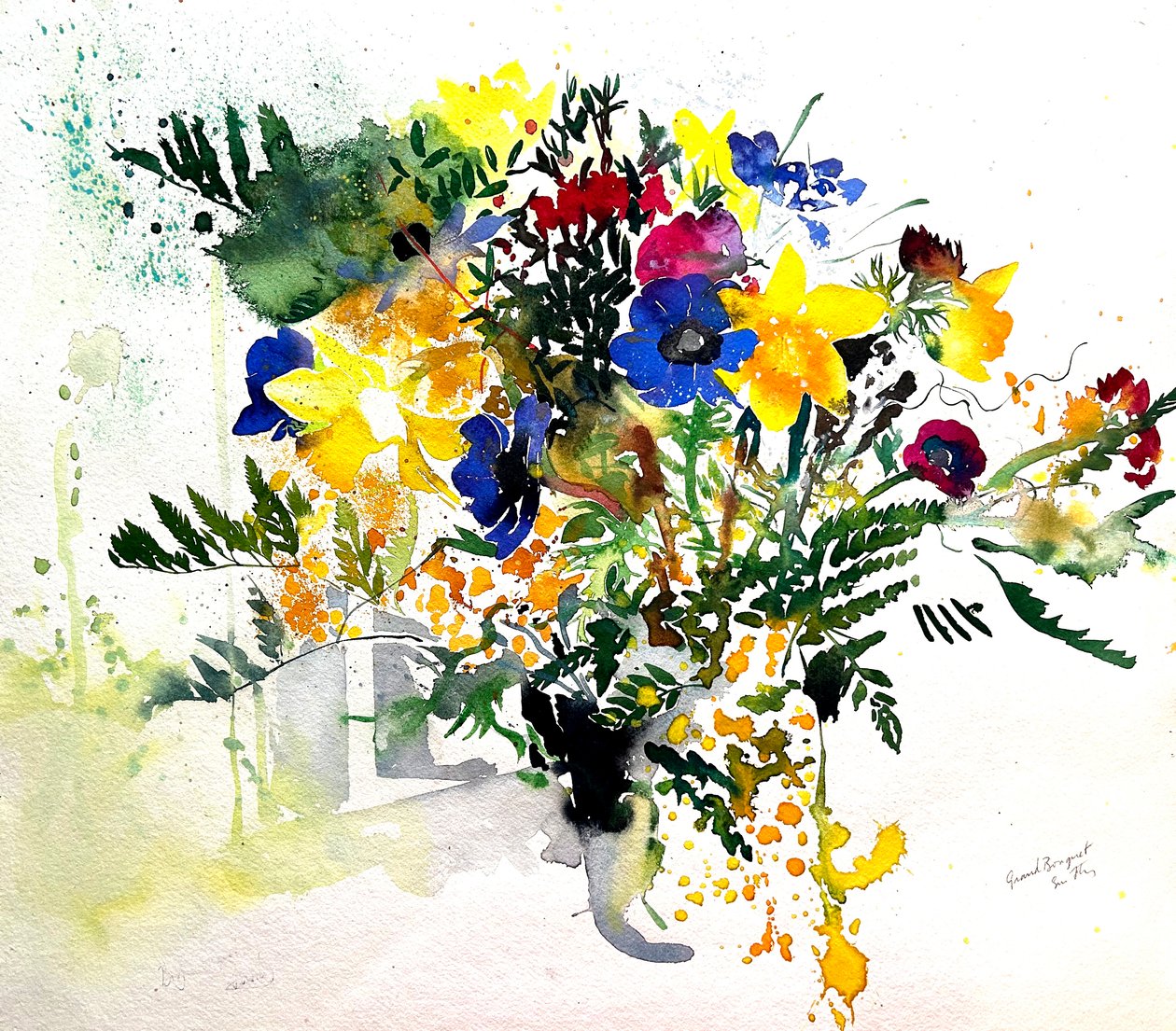 Wielki bukiet, 2005 (akwarela) autorstwa Simon Fletcher