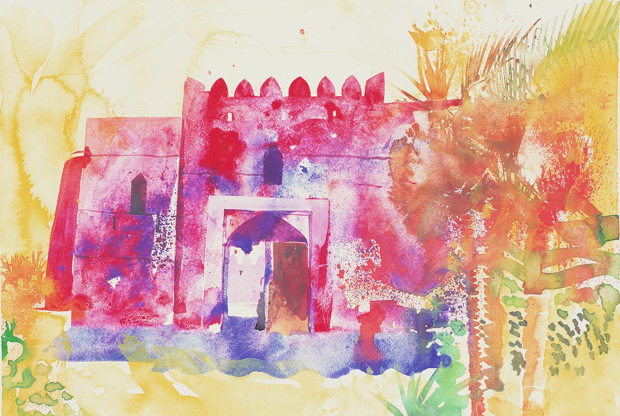 Ściany Jabreen, Oman, 2005 (akwarela) autorstwa Simon Fletcher