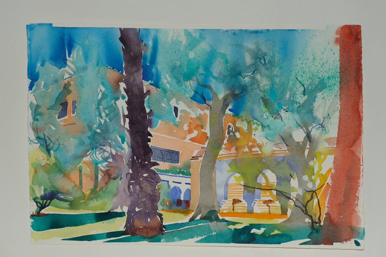 Mamounia Terrace, 2010 (akwarela na papierze) autorstwa Simon Fletcher