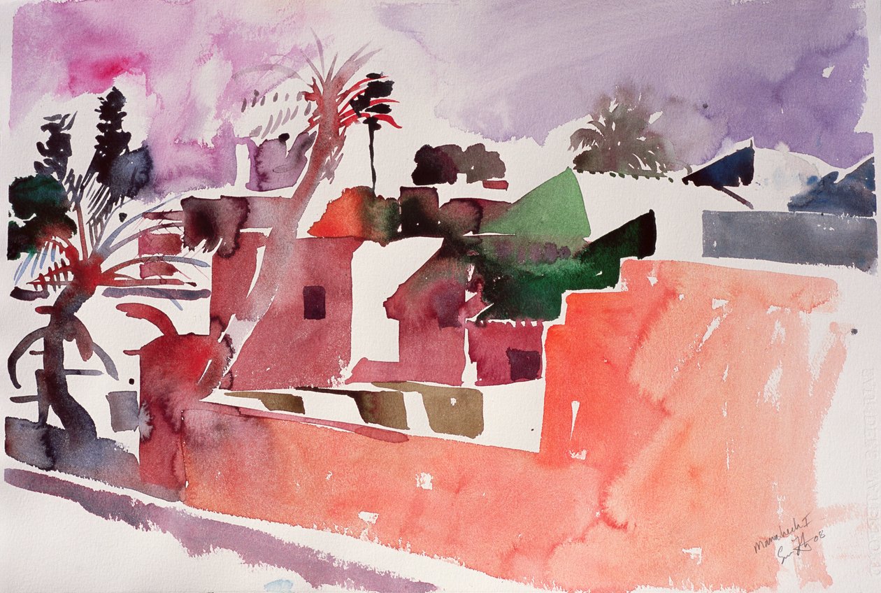 Marrakesz 1 (akwarela na papierze) autorstwa Simon Fletcher