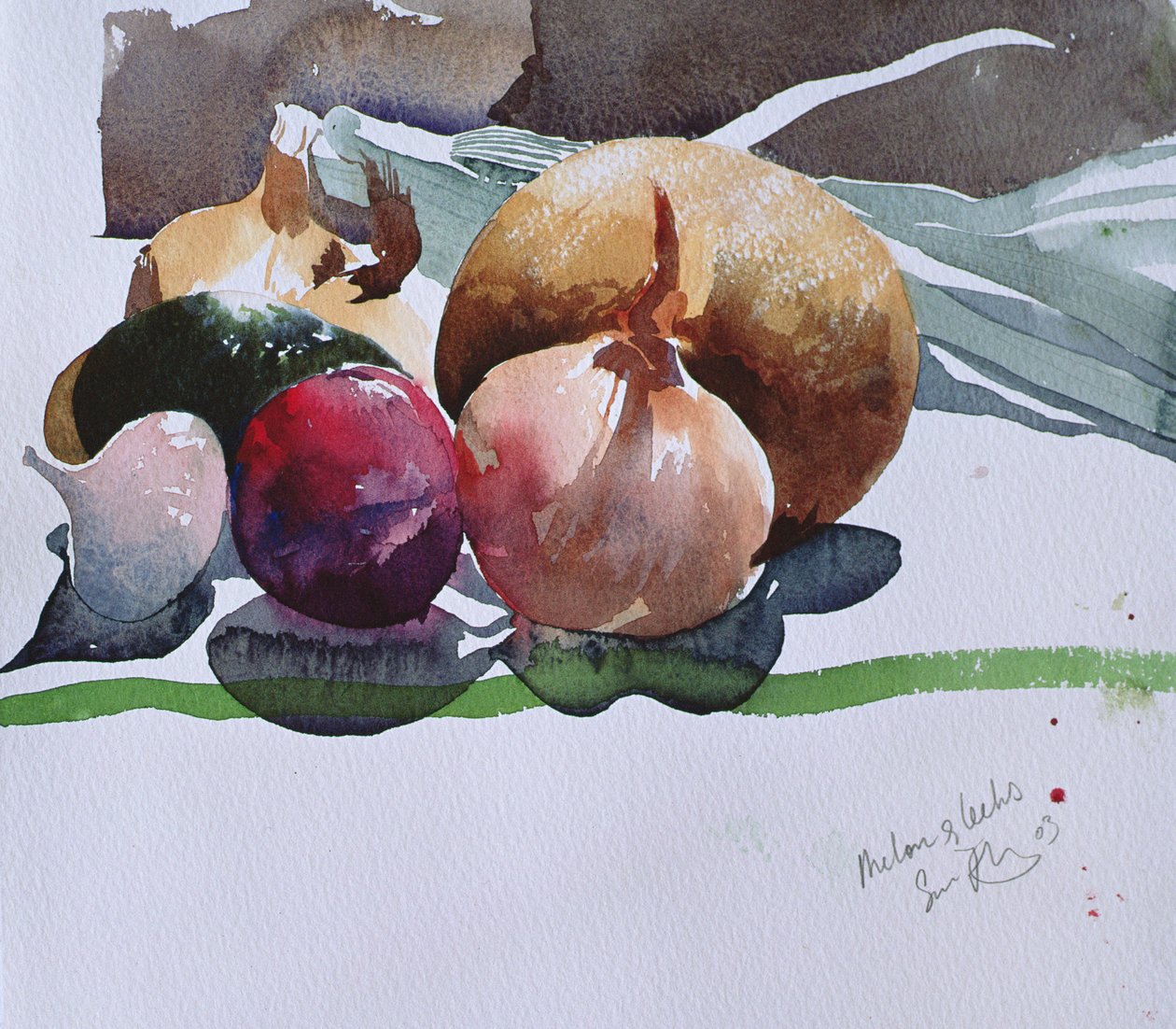 Melon i pory, 2003 (akwarela) autorstwa Simon Fletcher