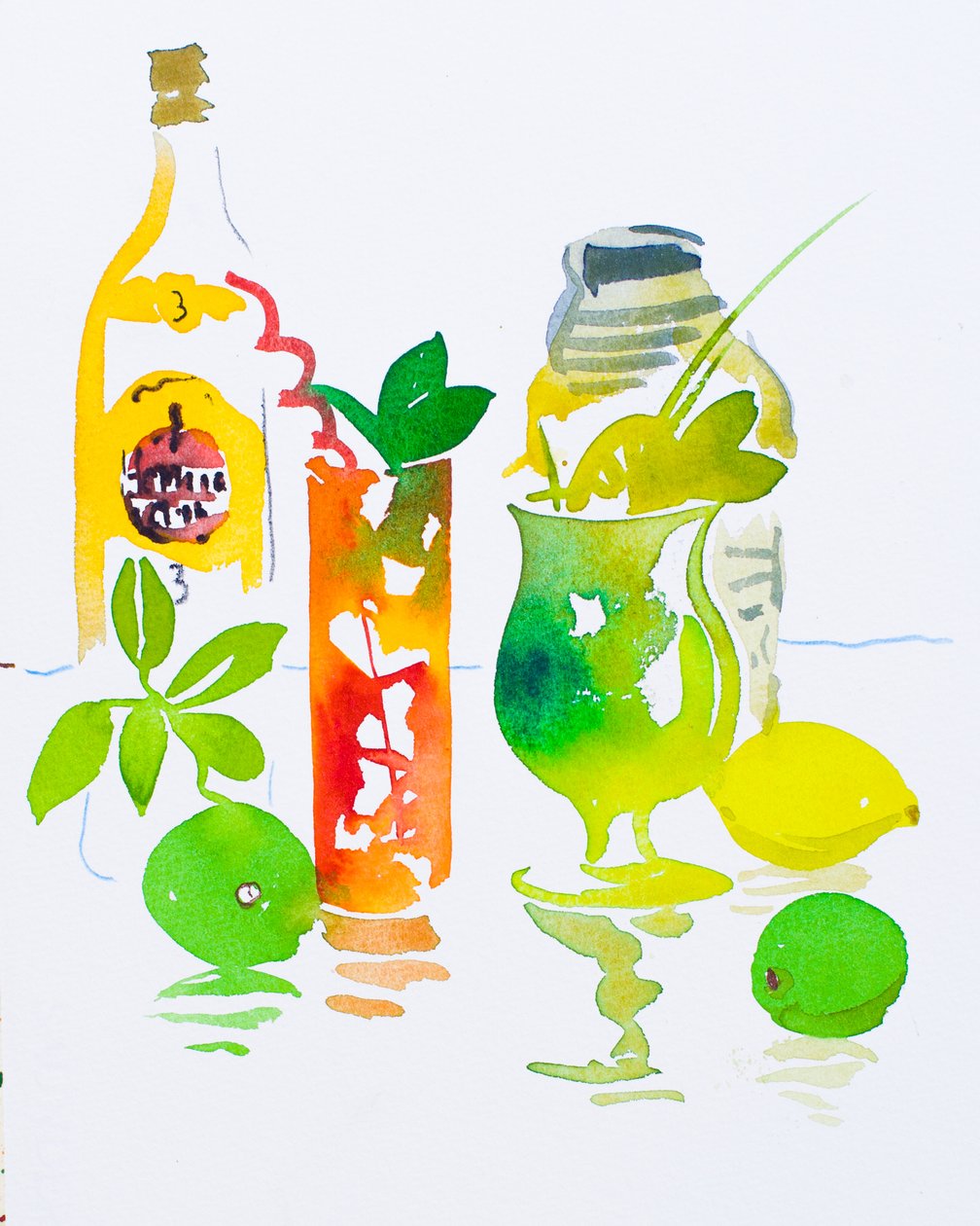 Mojito i Cuba Libre, 2016 (akwarela) autorstwa Simon Fletcher