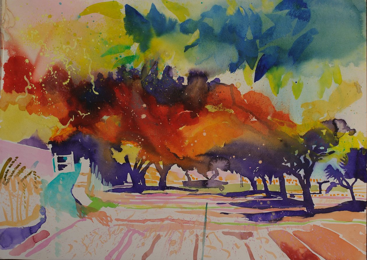 Krajobraz Coypu, 2014 (akwarela) autorstwa Simon Fletcher