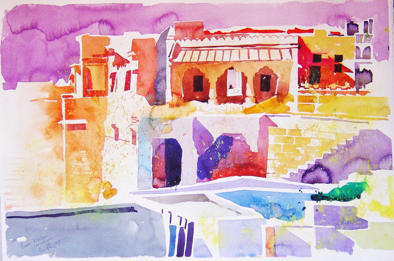 Tybetański Jaisalmer (akwarela na papierze) autorstwa Simon Fletcher