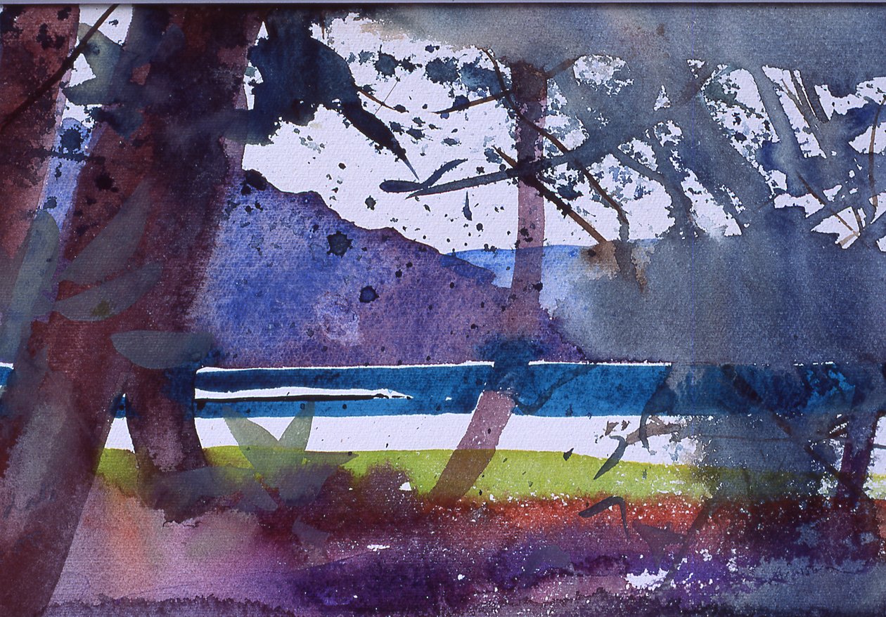 Turkusowy Amanohashidate, 2000 (akwarela) autorstwa Simon Fletcher