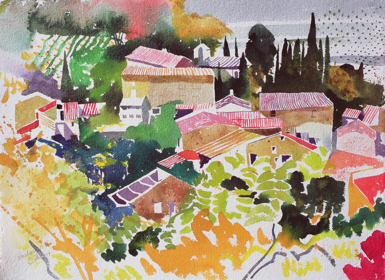 Vendanges II, Francja, 2012 (akwarela) autorstwa Simon Fletcher