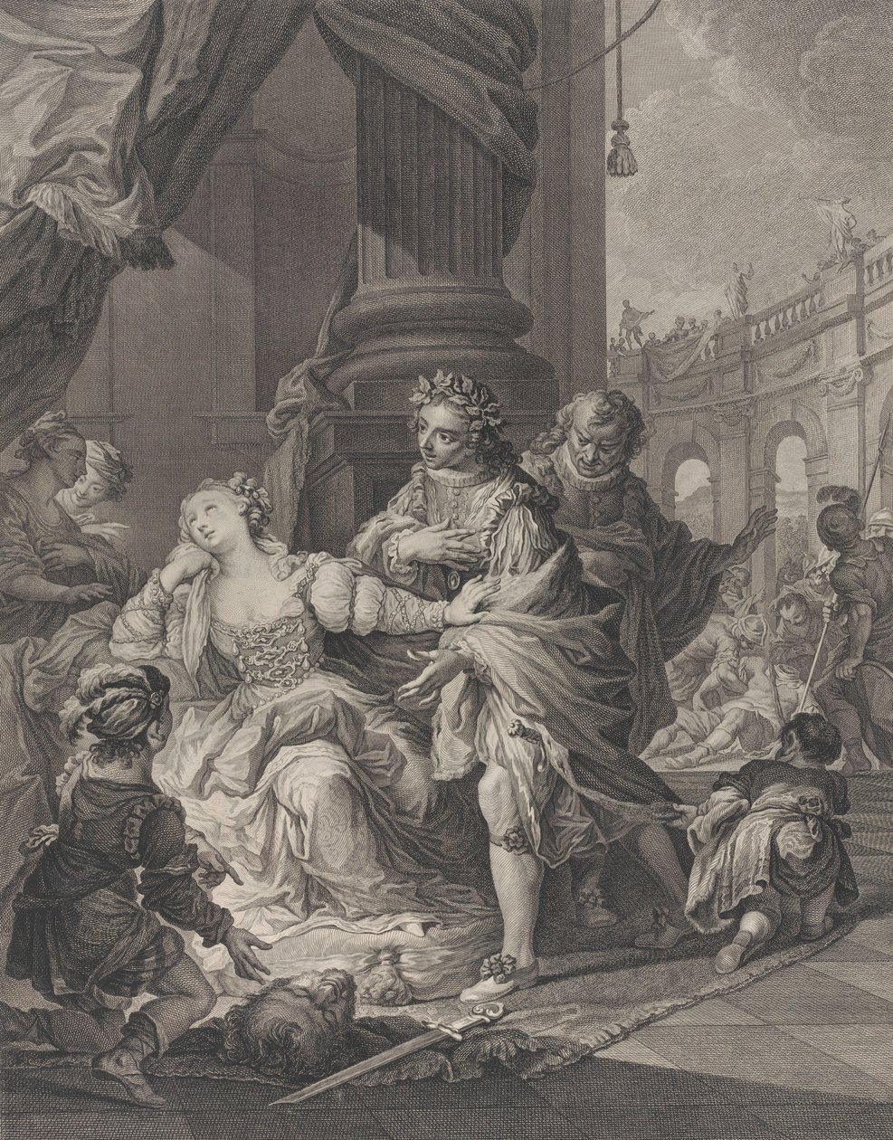 Gunhilda oskarżona o cudzołóstwo, 1760. autorstwa Simon Francois Ravenet