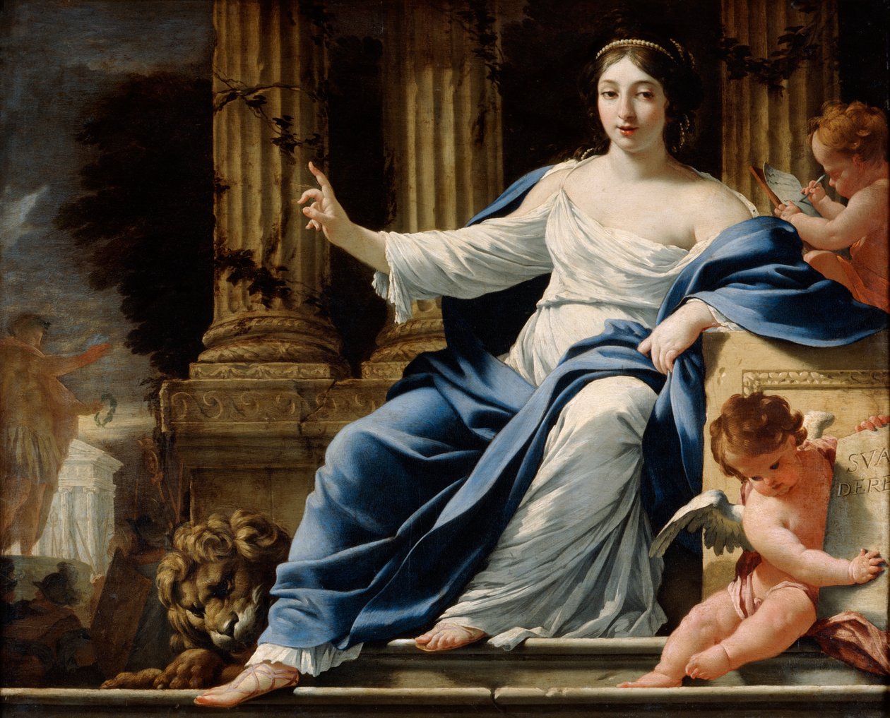 Polihymnia, muza elokwencji, XVII w. autorstwa Simon Vouet