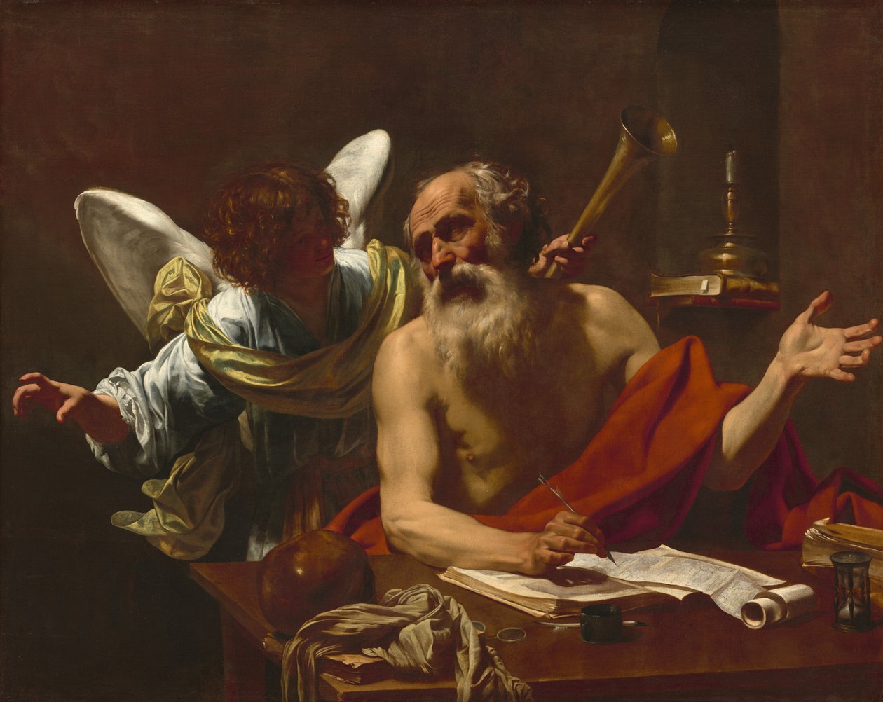 Święty Hieronim i Anioł autorstwa Simon Vouet