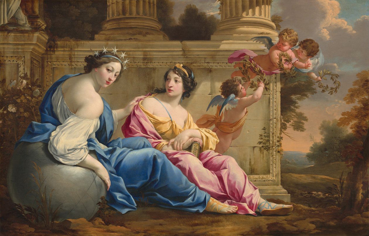 Muzy Urania i Kaliope autorstwa Simon Vouet and Studio