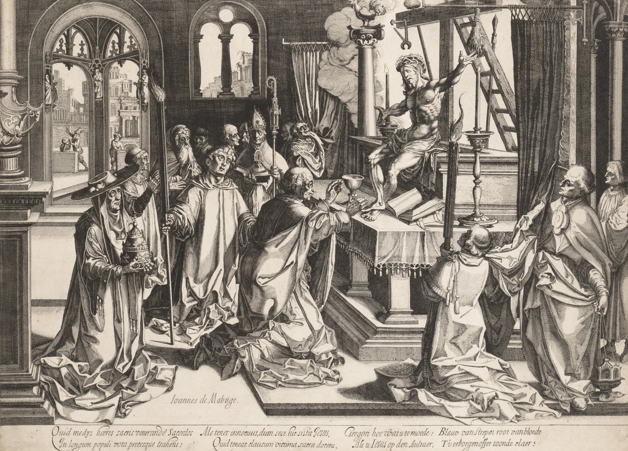 Msza św. Grzegorza. autorstwa Simon Wynhoutsz Frisius