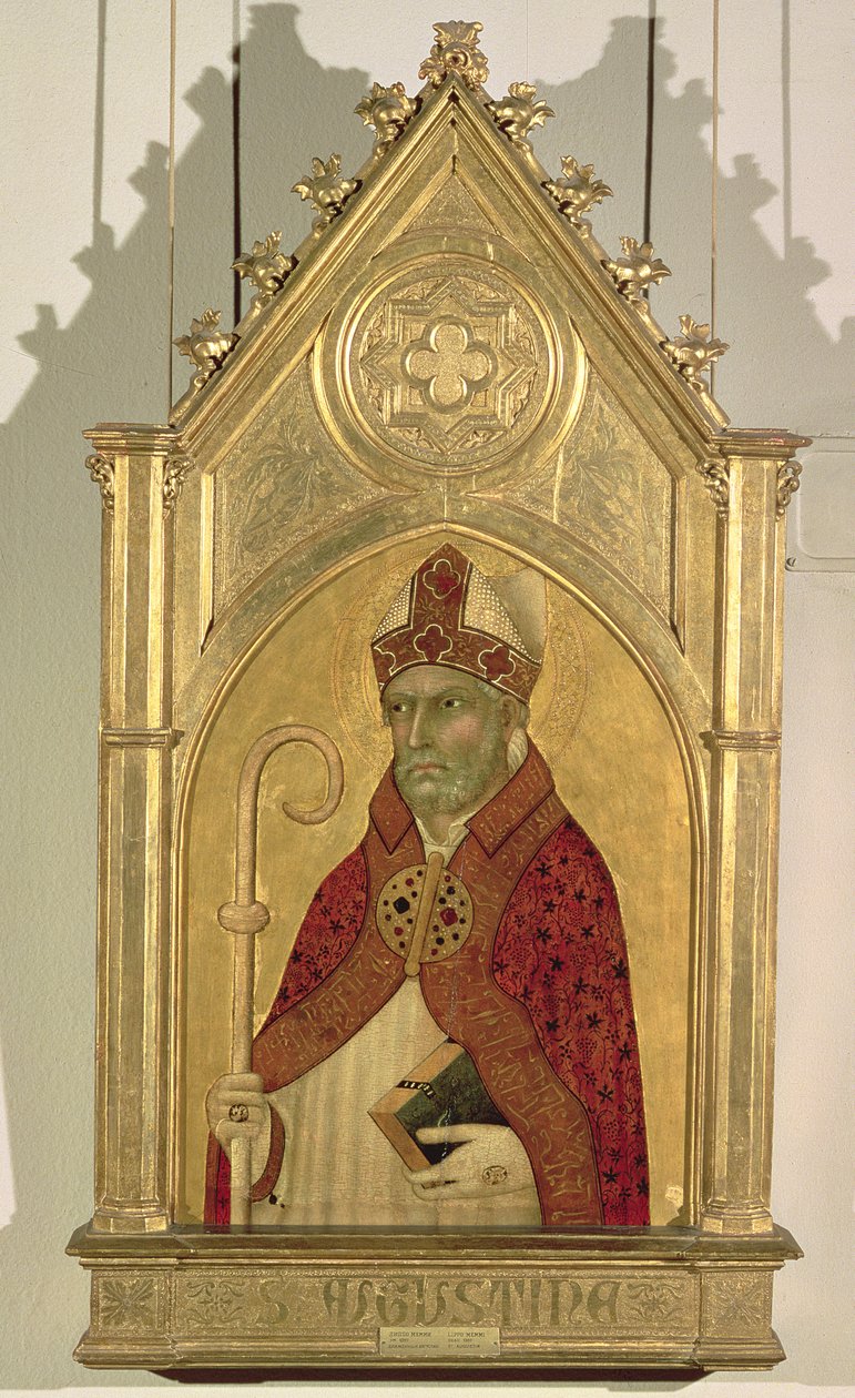 Święty Augustyn, lata 20. XIII wieku (tempera jajeczna i złoto na panelu) autorstwa Simone Martini