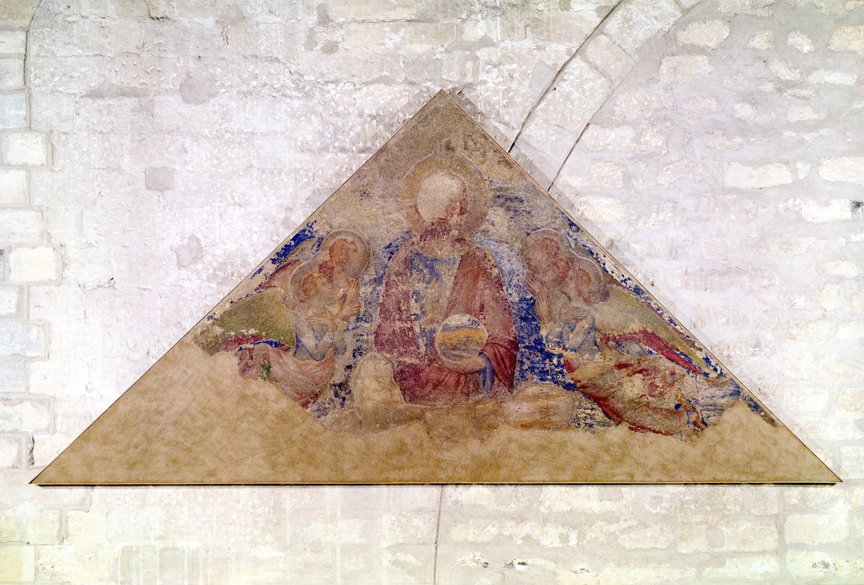 Tympanon przedstawiający Błogosławieństwo Zbawiciela, 1341 (zob. też 195590) autorstwa Simone Martini