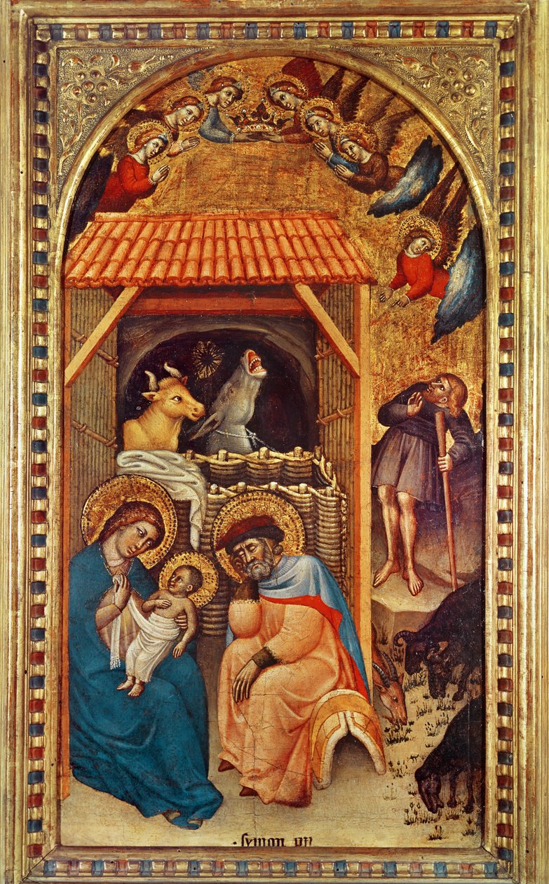 Narodzenia, ok. 1380 (tempera na desce) autorstwa Simone dei Crocifissi
