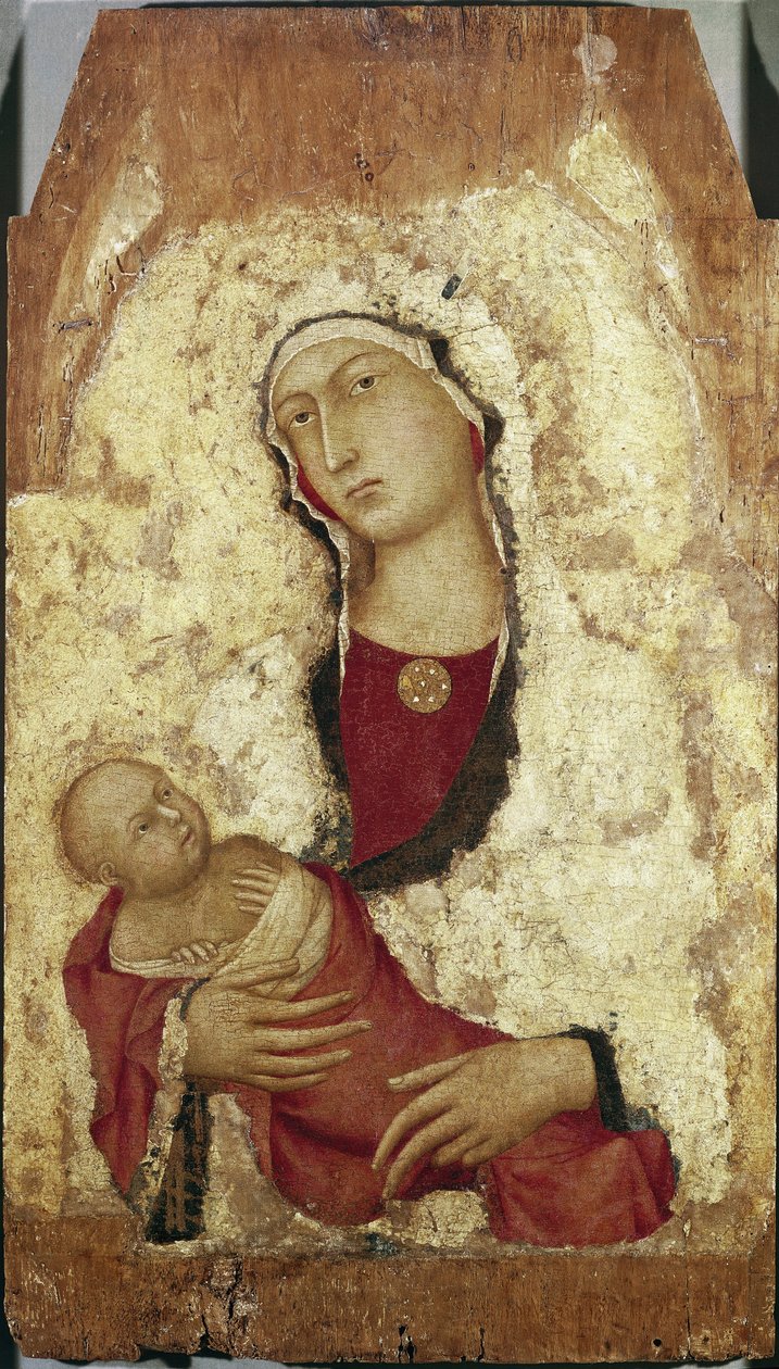 Dziewica z Dzieciątkiem (tempera na drewnie) autorstwa Simone Martini