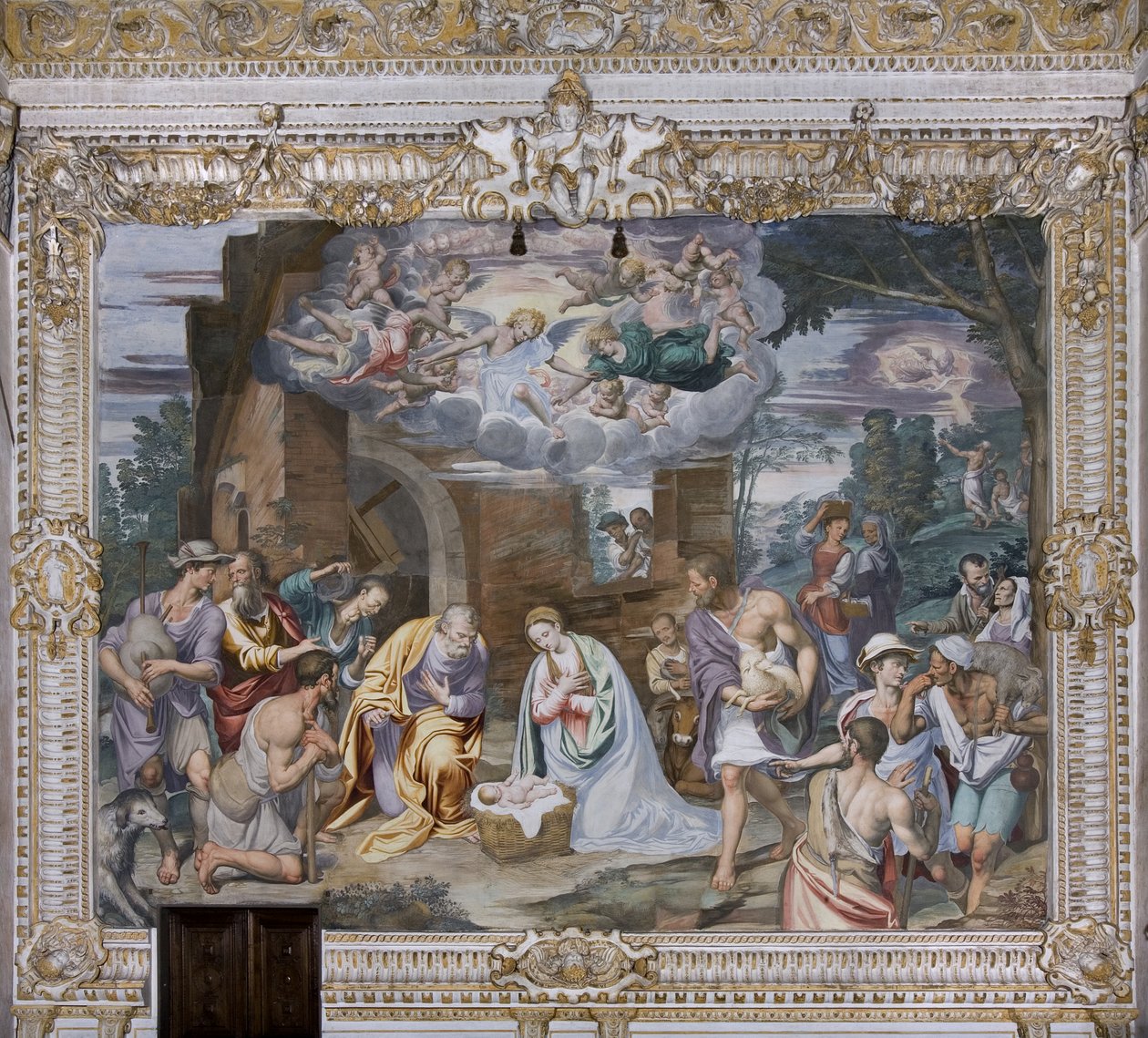 Adoracja pasterzy, 1578-82 autorstwa Simone Veneziano Peterzano