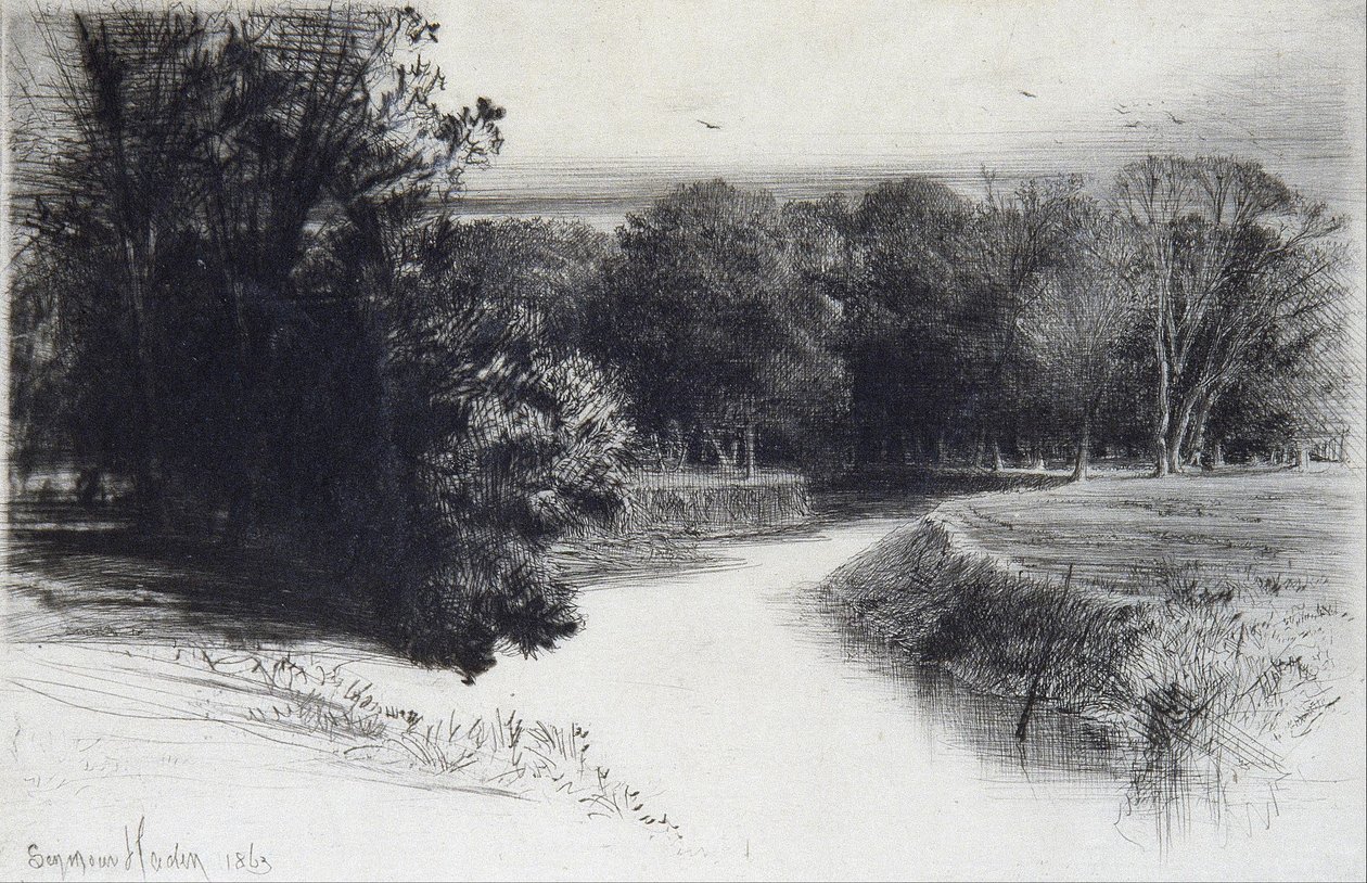Zachód słońca w Irlandii autorstwa Francis Seymour Haden