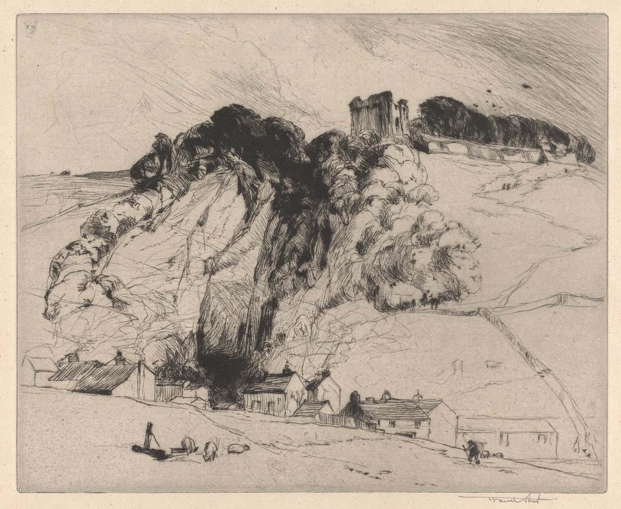 Zamek Peveril, Derbyshire autorstwa Sir Frank Short