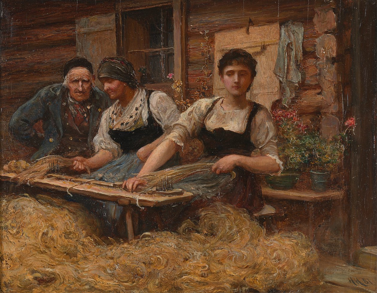 Wełna gręplująca autorstwa Sir Hubert von Herkomer