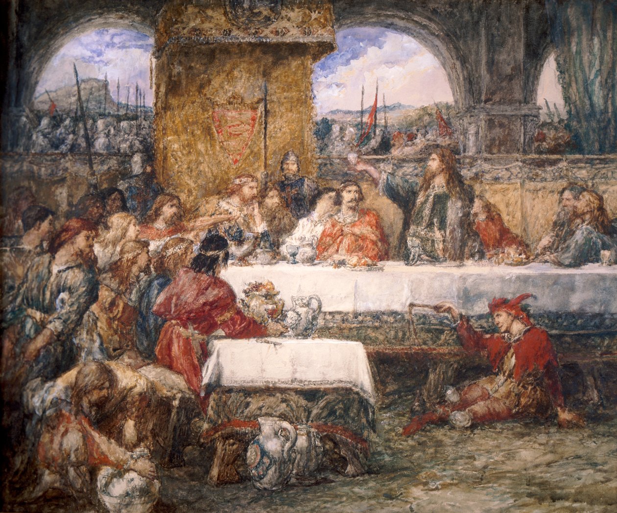 „Toast Cedrika”, 1859. autorstwa Sir John Gilbert