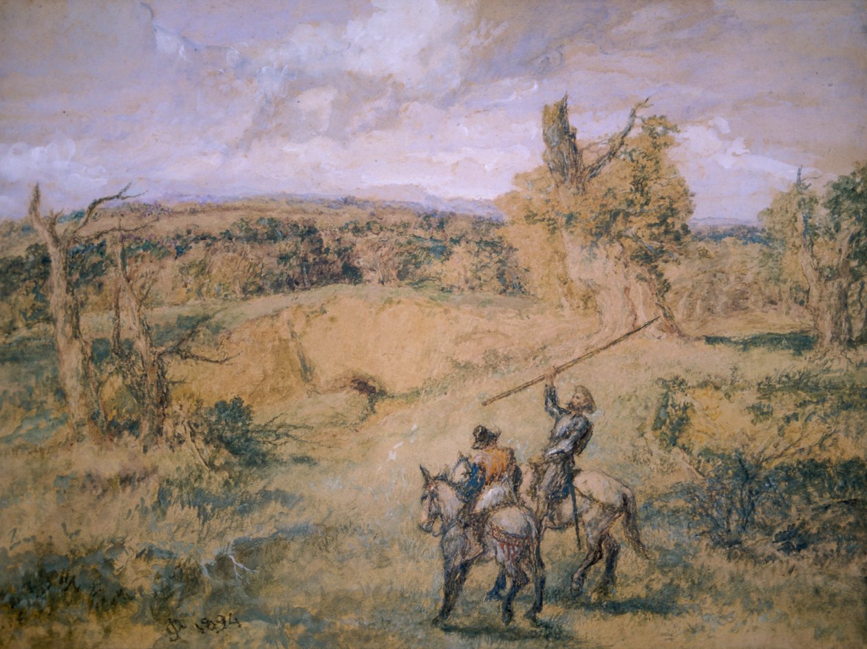 „Don Kichot i Sancho Pansa”, 1894 r. autorstwa Sir John Gilbert