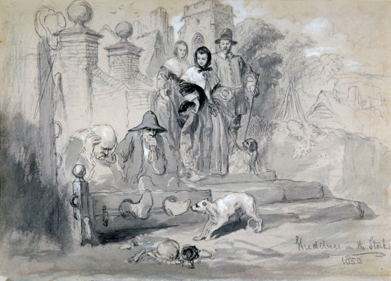 „Hudibras w zapasach”, 1850 autorstwa Sir John Gilbert