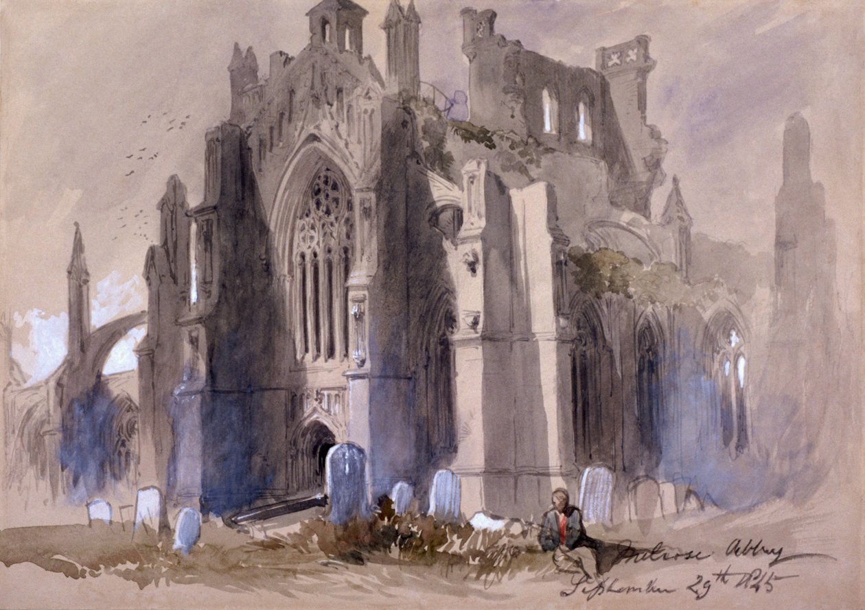 „Opactwo Melrose”, 1845 autorstwa Sir John Gilbert