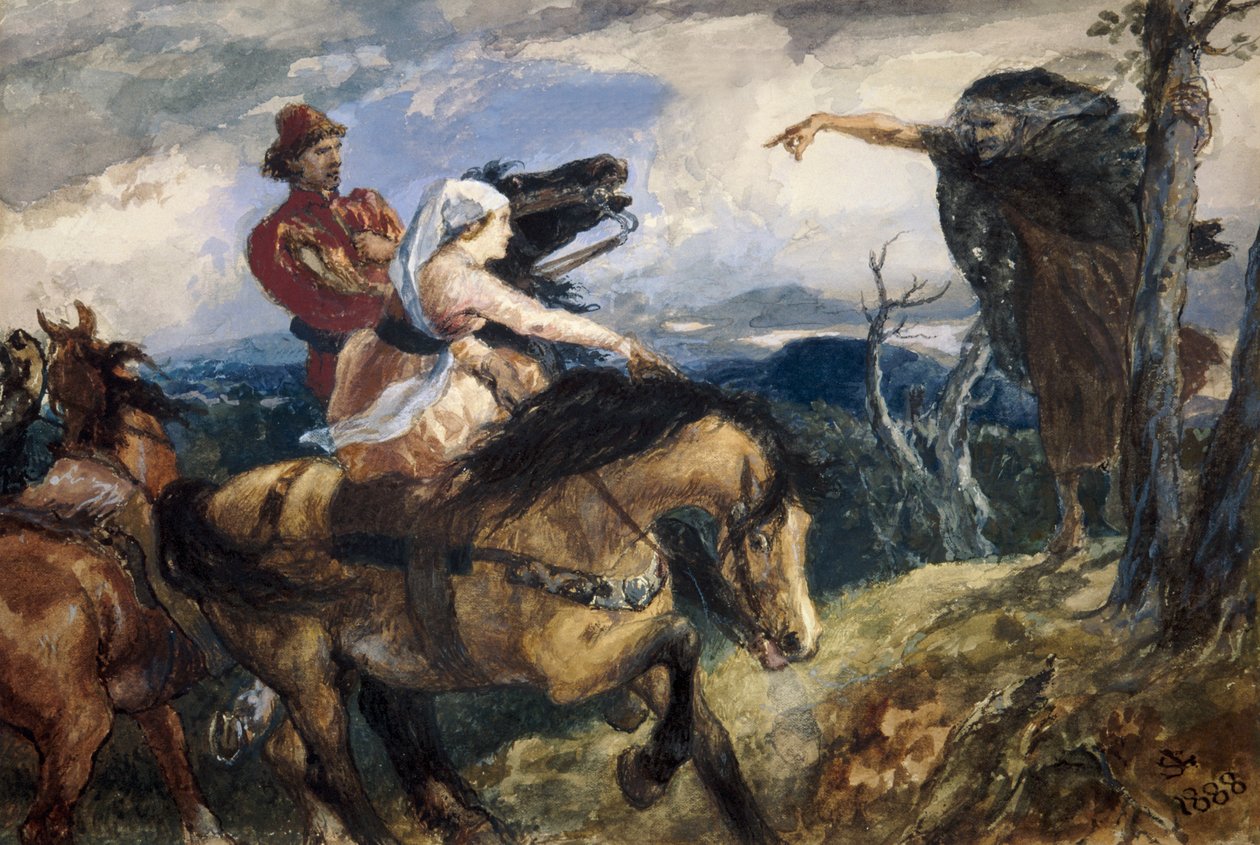 „Czarownica – studium”, 1888 autorstwa Sir John Gilbert