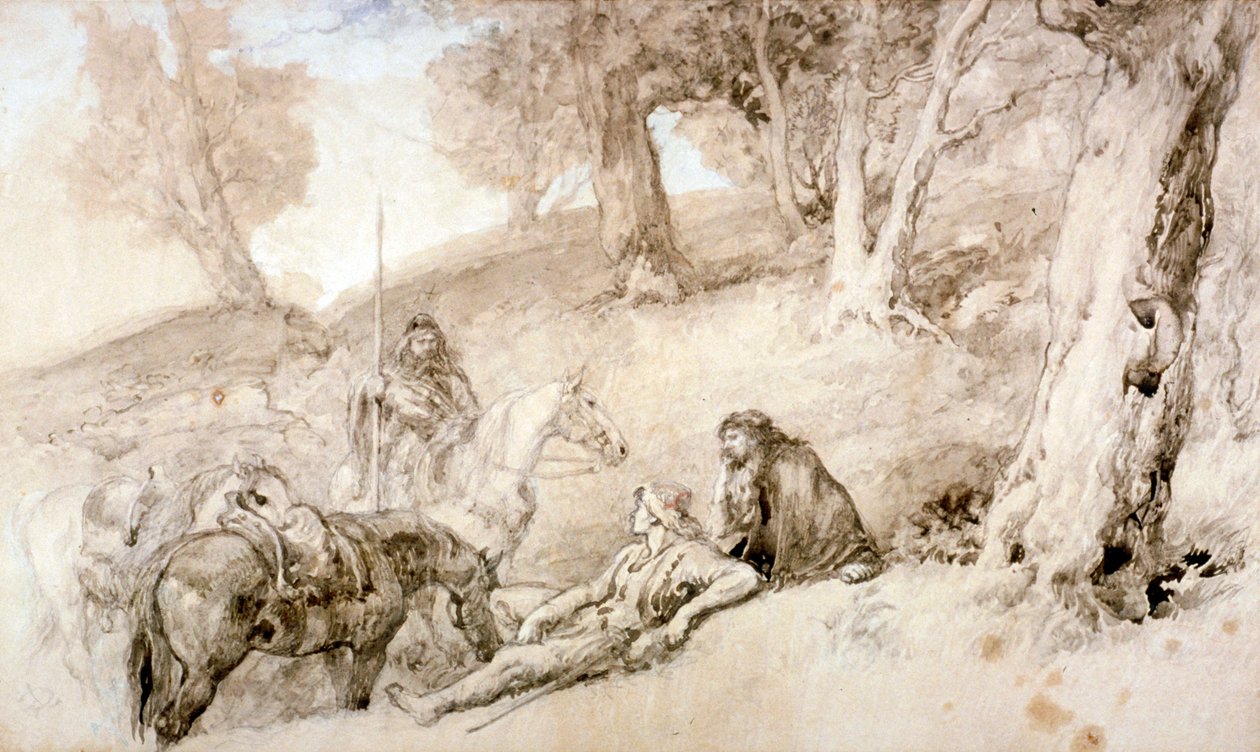 „Odpoczywający wojownicy”, XIX wiek. autorstwa Sir John Gilbert