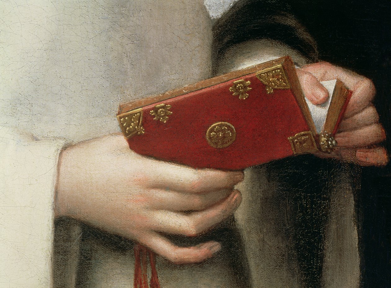 Portret siostry artysty w stroju zakonnicy, fragment jej modlitewnika (detal z 79749) autorstwa Sofonisba Anguissola