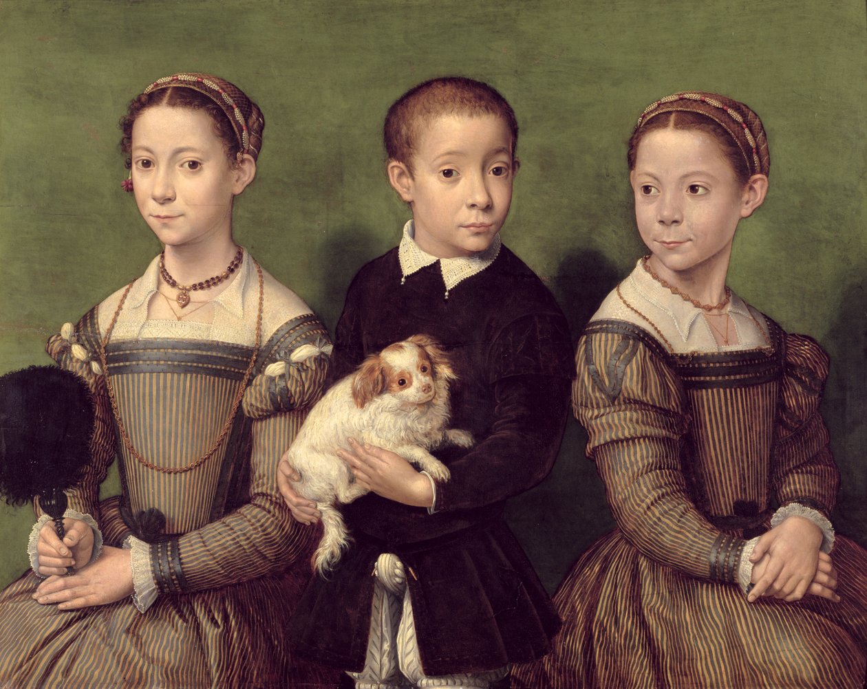 Dwie siostry i brat artysty autorstwa Sofonisba Anguissola