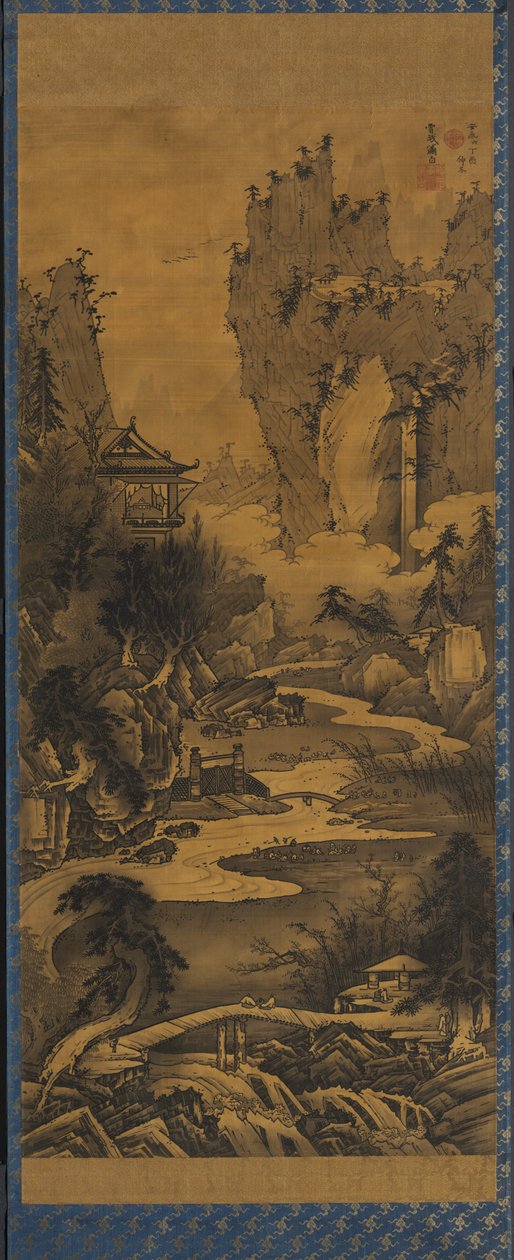 Zbiórka w pawilonie orchidei, 1777. autorstwa Soga Shohaku
