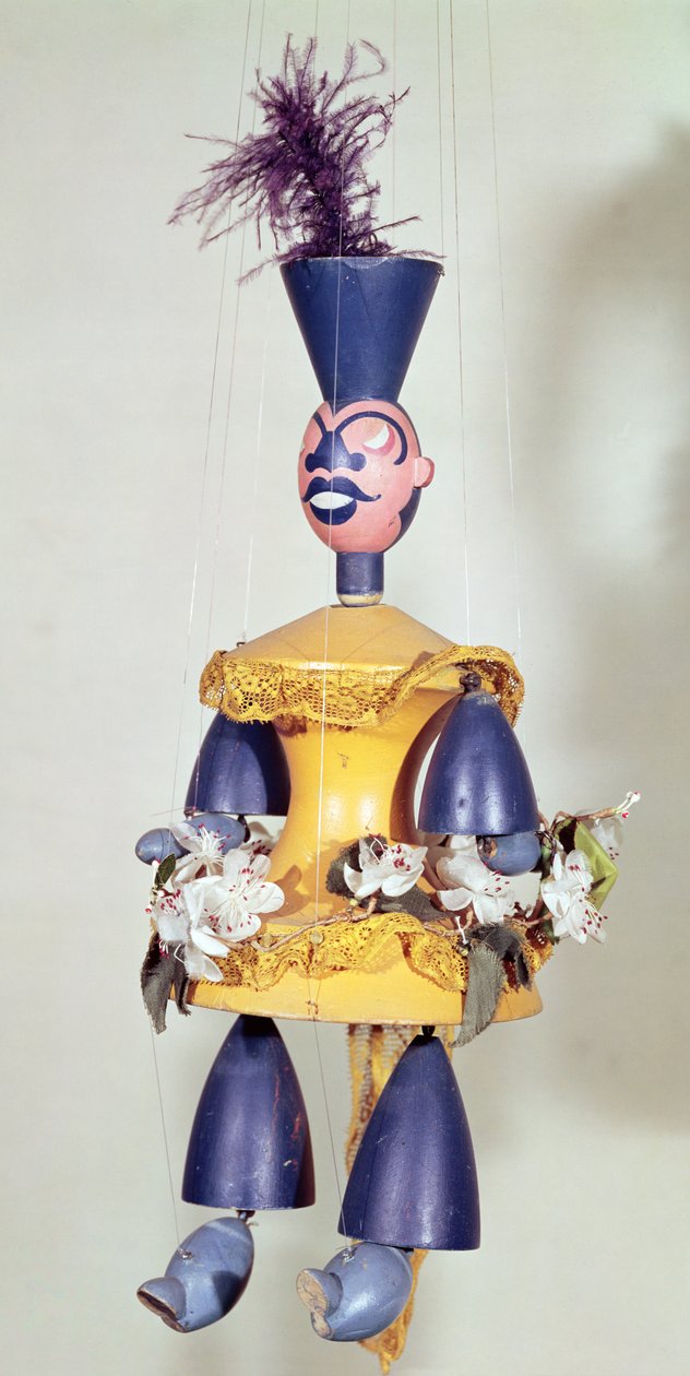 Lalka wykonana dla "Le Roi Cerf" przez Carlo Gozzi (1720-1806) 1918 (mixed media) autorstwa Sophie Taeuber Arp