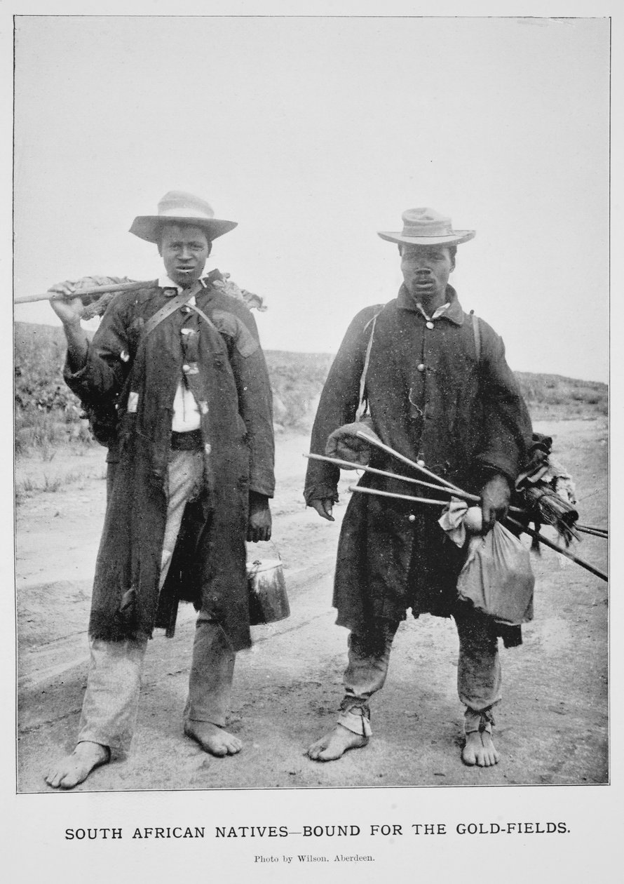 Rdzenni mieszkańcy RPA zmierzali do Goldfields, zdjęcie przypisywane Wilsonowi Aberdeen autorstwa South African Photographer