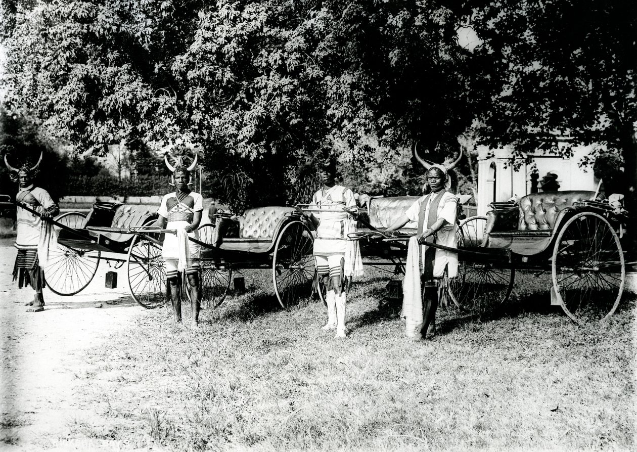 Zulu Ricksha Drivers, Durban, ok. 1897 r. autorstwa South African Photographer