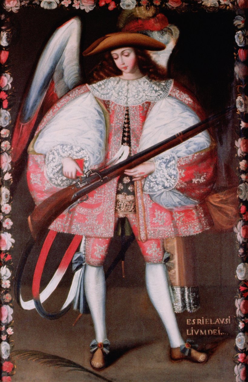 Archanioł Azrael z pistoletem (olej) autorstwa American School