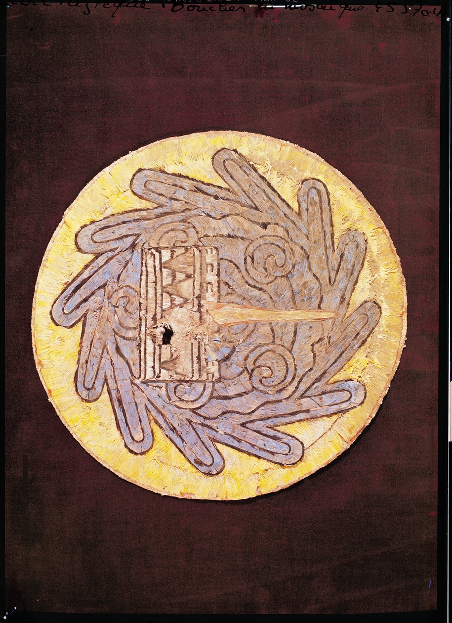 Pokrywa kielicha, ok. 1540 (pióra i kora) autorstwa Spanish Colonial