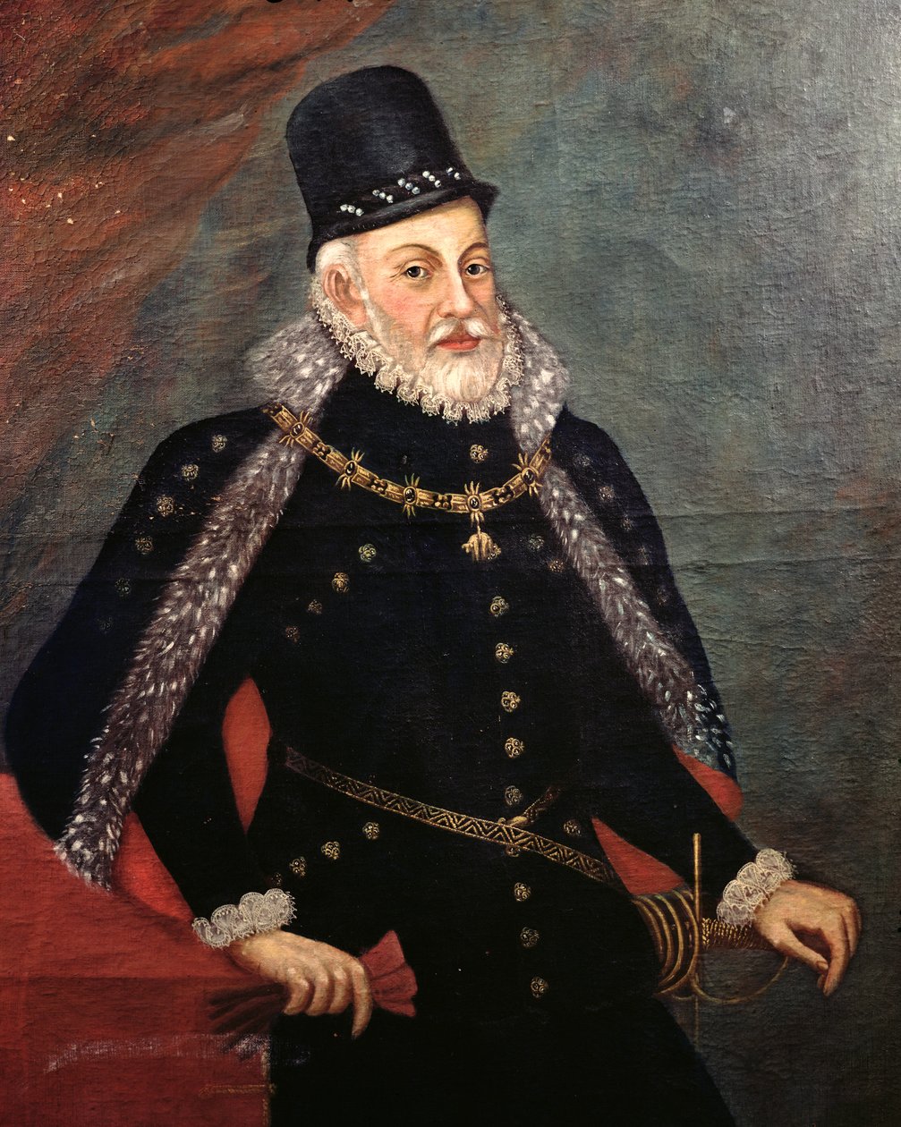 Portret Filipa II (1527-98) z Hiszpanii autorstwa Spanish School
