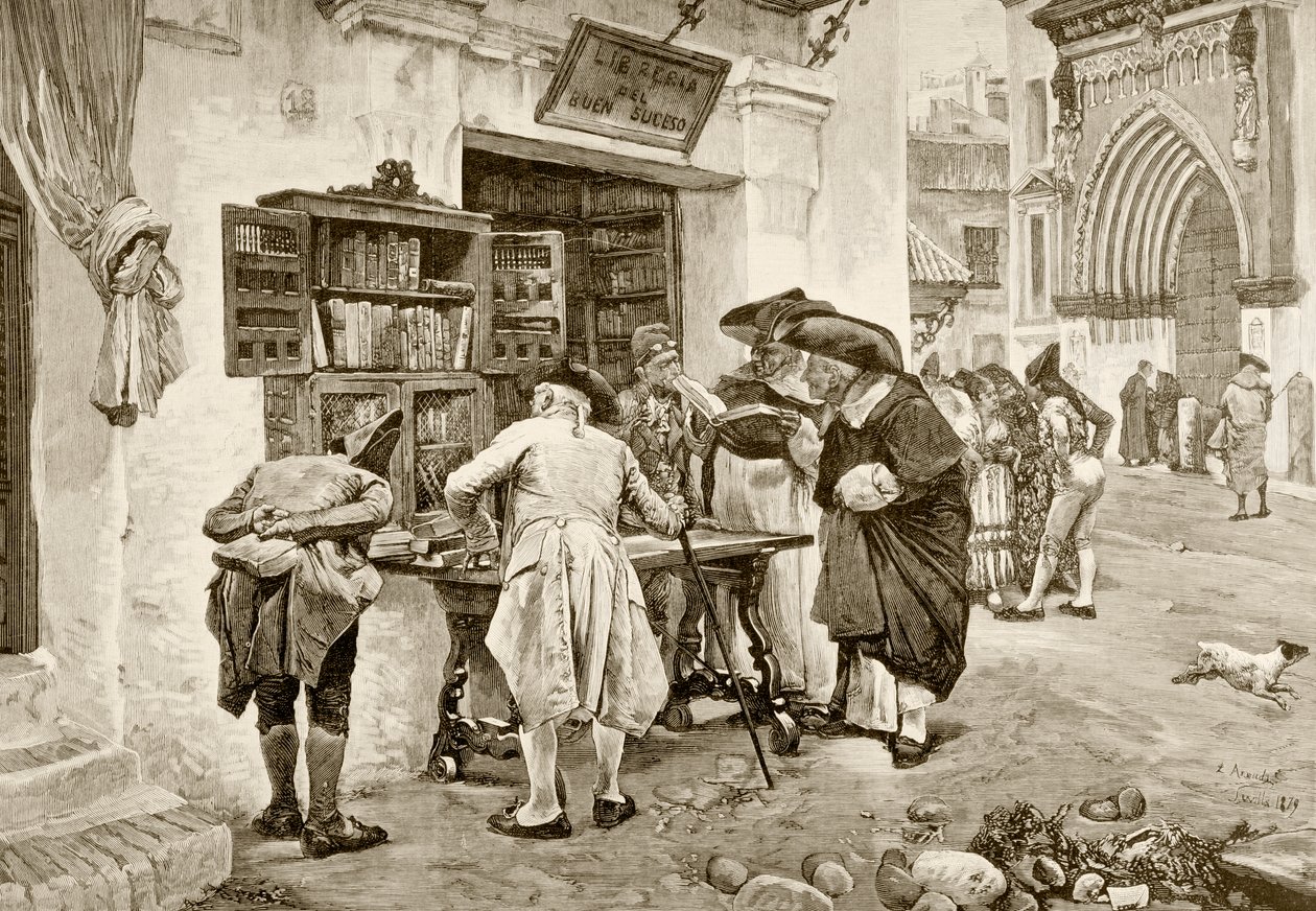 Bibliofile, według obrazu Jimeneza Arandy, z "La Ilustracion Espanola y Americana" z 1881 r. autorstwa Spanish School