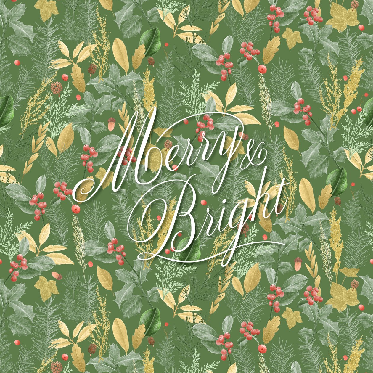 Merry & Bright, 2021 (ołówek grafitowy i cyfrowo) autorstwa Stacy Hsu