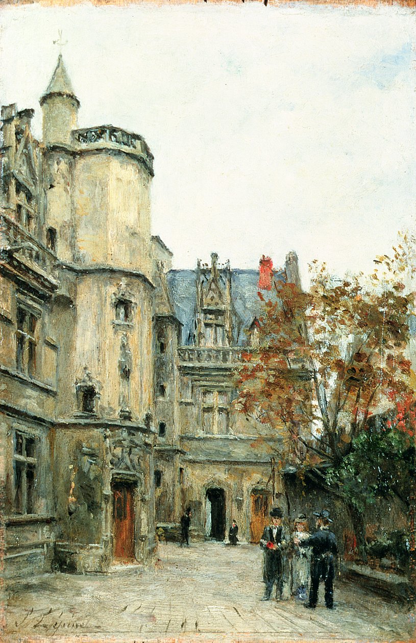 Dziedziniec Muzeum Cluny, ok. 1878-80 (panel) autorstwa Stanislas Victor Edouard Lepine