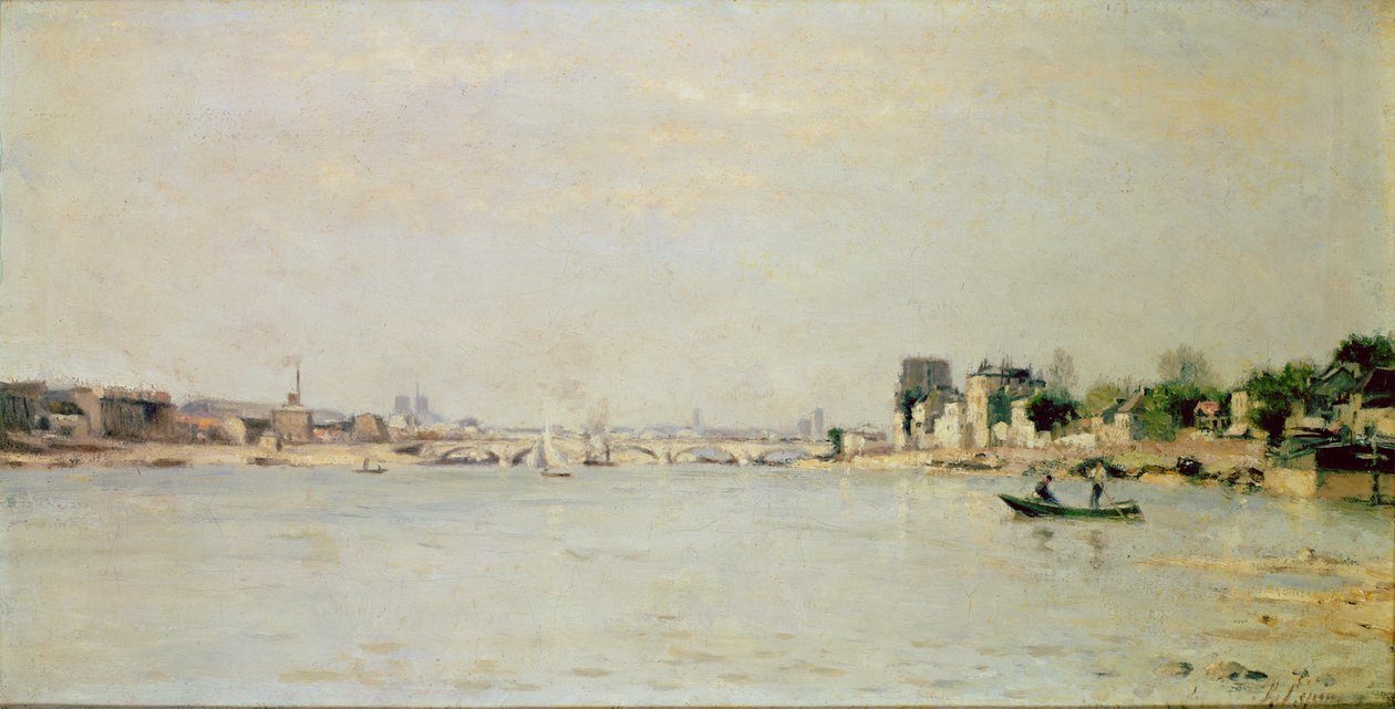 Widok na Sekwanę (olej) autorstwa Stanislas Victor Edouard Lepine