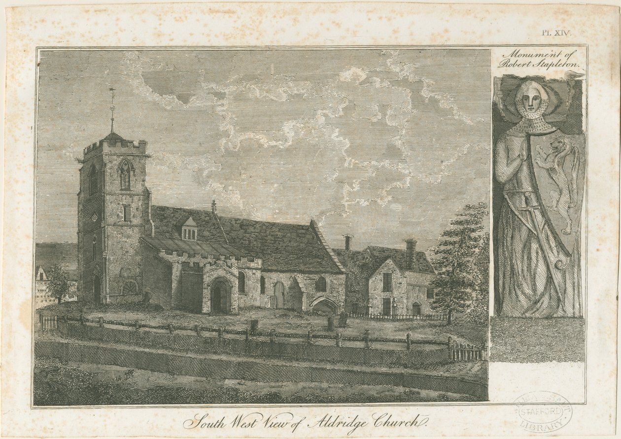Aldridge Church: grawerowanie, bd [1762-1802] autorstwa Stebbing Shaw