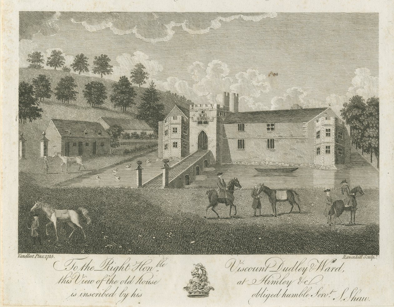 Himley Hall: grawerowanie autorstwa Stebbing Shaw