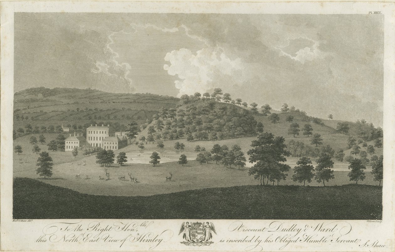 Himley Hall: grawerowanie, nd [1762-1798] autorstwa Stebbing Shaw