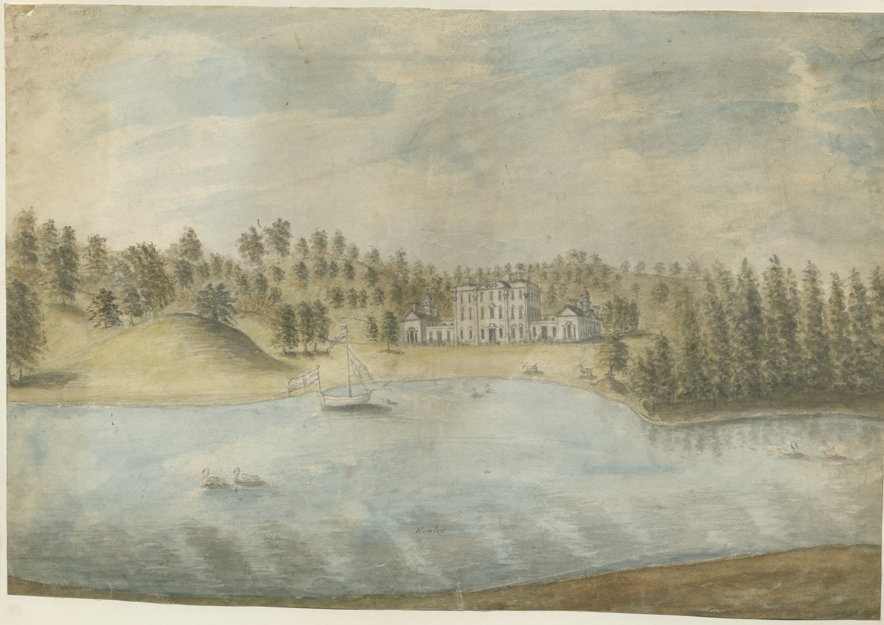 Himley Hall: malarstwo akwarelowe, bd [1762-1798] autorstwa Stebbing Shaw