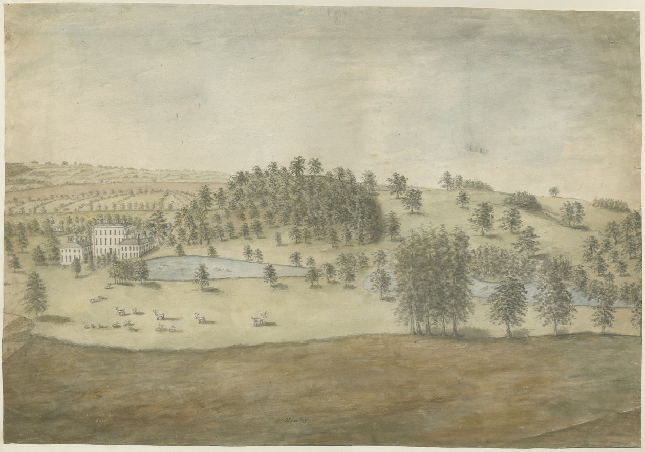 Himley Hall: malarstwo akwarelowe, bd [1762-1798] autorstwa Stebbing Shaw